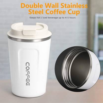 नेक्सशॉप ™White Insulation Coffee Tumbler Travels Thermal Cups Vacuum स्टेनलेस स्टील मग