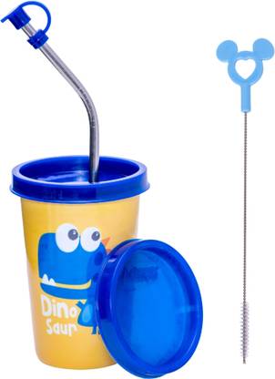 Adore Blissful SS Printed Tumbler with Cap, Hole Cap, Straw, Straw Brush Stainless Steel Tumbler