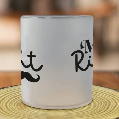 VINIROH Glass Coffee MR. Right Theme 11.80oz(350 ml) funny Tea Cup Coffee Glass Coffee Mug