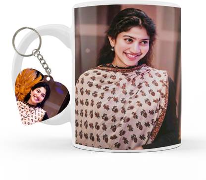 THE HATKE STORE Photo & Text Printed Cup For Birthday Anniversary Photo cup With Keychain P7 Ceramic Coffee Mug