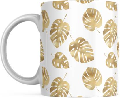 Srirudh Seamless Monstera Leaf Coffee Cup, Perfect Gift for Nature Lovers - Ceramic Coffee Mug