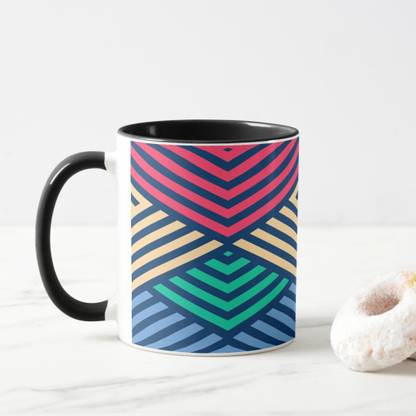 Freshkrafts Geometrical Pattern "AAH"/Printed Coffee/Pattern/Gift for Loved Ones Ceramic Coffee Mug