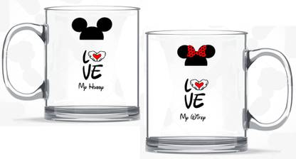 Earnam Love My Hubby , Wifey Print gift for Friend , Girlfriend , couple , Boyfriend Glass Beer Mug