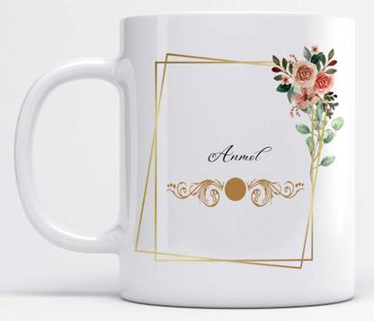 LOROFY Name Anmol Printed Frame Design Ceramic Coffee Mug