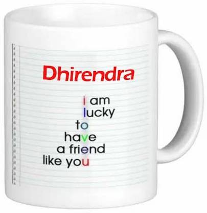 Exocticaa Romantic Gift for Dhirendra I Love You 072 Ceramic Coffee Mug