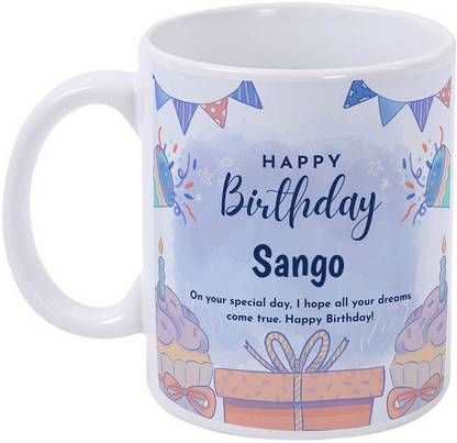 GIFTUATION Happy Birthday Sango / Gift for Birthday Ceramic Coffee Mug