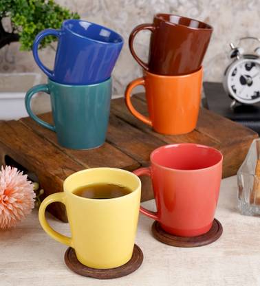 CDI Twisted Shaped Multi Coloured Cups Ceramic Coffee Mug