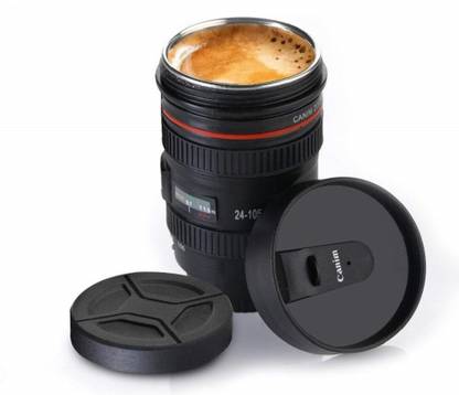 DIGSMORDEN Camera Lens Coffee with Lid|Steel Insulated Travel Cup Plastic Coffee Mug