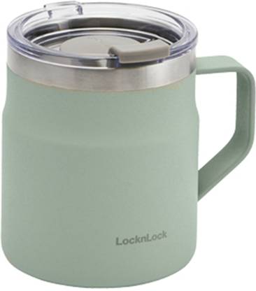 LOCK & LOCK Stainless Steel Insulated Metro with Handle And Lid Stainless Steel Coffee Mug