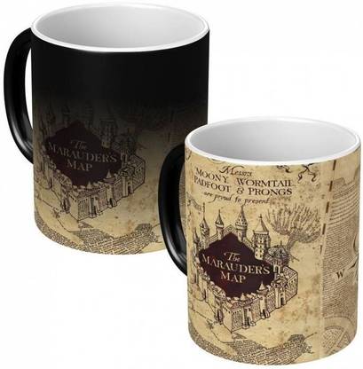 craft maniacs MARADUER'S MAP 330 ML MAGIC COLOR CHANGING MUG FOR HARRY POTTER FANS Porcelain Coffee Mug
