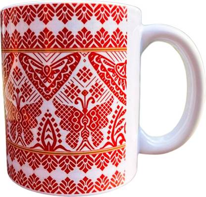 ink magic Asamese Gamusa design printed for gifting and home decor Ceramic Coffee Mug