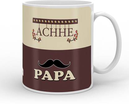 Indigifts Decorative Gift Items Fathers Birthday Gift, Gift for Papa, Dad Gift, Anniversary Gifts for Mom Dad, Fathers Day Gifts, Achhe Papa Quote Ceramic Coffee Mug