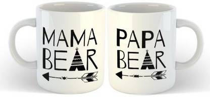 CHARMING Mama Bear & Papa Bear Printed Combo Coffee Ceramic Coffee Mug