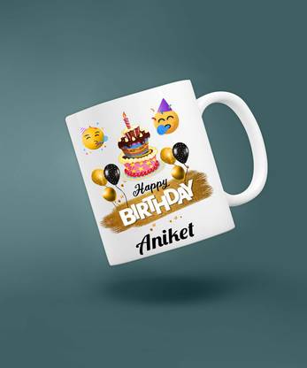 badri creations Happy Birthday Aniket Super White Coffee mug Ceramic Coffee Mug