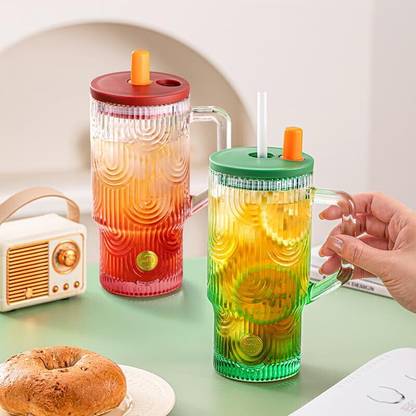 VIRCO Sipper Glass Tumbler Drinking Glass for Milk, Coffee, Fruit Juice, Shake, Coco Glass Tumbler