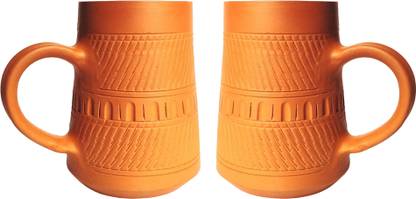 KSI Beer of Pure Clay for Natural & Real Taste| Self Cooling Clay Beer| 450 ML Pottery Beer Mug