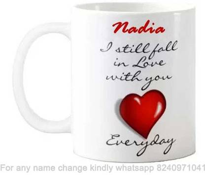 Exoctic Silver Romantic Gift for Nadia Love theme Proposal Message 001 Ceramic Coffee Mug