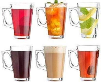 MDNSHO Imported Transparent Coffee Glasss Set of 6 / Crystals (6, 260 ML) Glass Coffee Mug