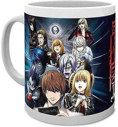 craft maniacs DEATH NOTE ALL CHARACTERS PRINTED 330 ML WHITE MUG FOR DEATH ANIME LOVERS Porcelain Coffee Mug