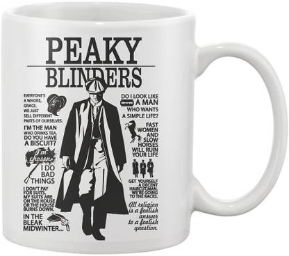 craft maniacs PEAKY BLINDERS ANATOMY PRINTED 330 ML WHITE MUG Ceramic Coffee Mug