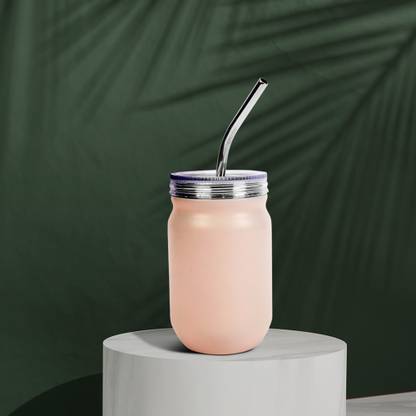 anko Insulated Stainless Steel Sipper with S/Steel Straw, Leak Proof - Pink Stainless Steel Tumbler