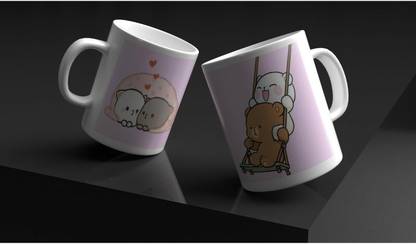 SRK CREATION BEST CUTE DESIGN WHITE PRINTED MUG SRK-GA-0404 Ceramic Coffee Mug