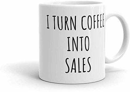 HUMWE I Turn INTO Sales - Birthday Gift for MBA Entrepreneur Students Salesman Ceramic Coffee Mug