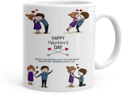 Kesri Gifts Happy Valentines Day Quote Printed Gift Set(P24-863) Ceramic Coffee Mug
