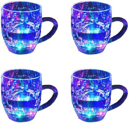 komet Led Glass Cup Inductive Rainbow Color Changing Flashing Light mug प्लास्टिक मग