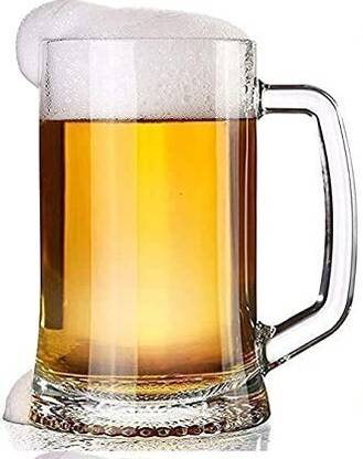 MOOZICO Solid Heavy Base Drinking Glass Beer (450ml, Pack of 1)Clear Glass Beer Mug