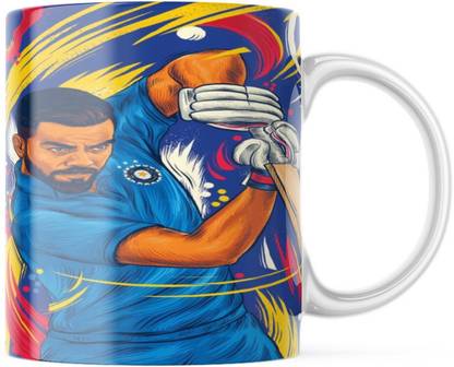 itrusto Virat Kohli, India's best cricketer, is featured on a ceramic coffee mug Ceramic Coffee Mug