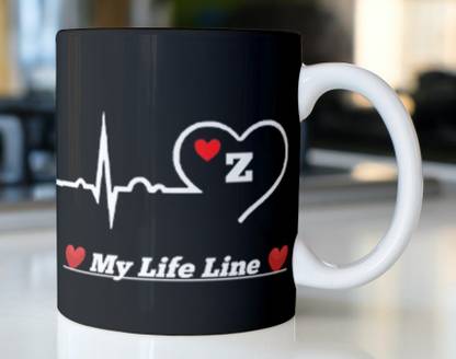 World Classic "Life Line: Letter Z" Alphabet Best Gift For Friend Ceramic Coffee(330Ml) Ceramic Coffee Mug