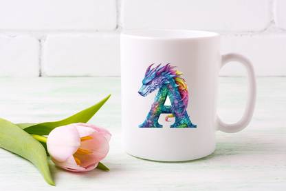 Aastha Imagine Media Premium Dragon Font A Printed 11oz Ceramic Coffee Mug