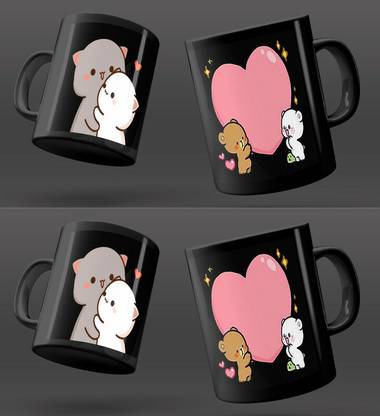 SRK CREATION BEST CUTE DESIGN BLACK PRINTED MUG SRK-GA2-0587 Ceramic Coffee Mug