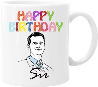 printsbea Printed Happy Birthday Sir Unique Design Quotes Ceramic Coffee Ceramic Coffee Mug