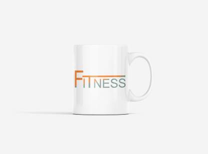 Tulip Art Fitness, (BG Orange and Grey) - Printed coffees for gym lovers Ceramic Coffee Mug