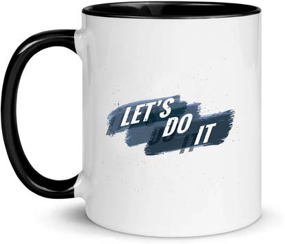 popflip Premium Quality Inner Black Color Printed with LetsDoIt Ceramic Coffee Mug