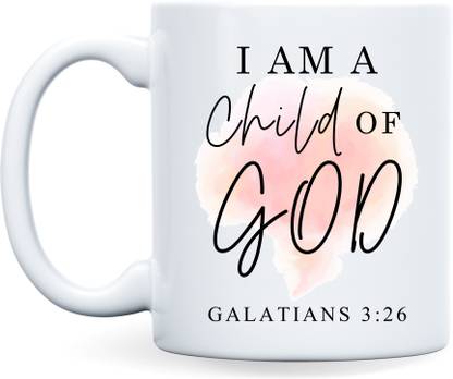 ar creative I am a Child of God - Inspirational Bible Verse Printed Ceramic Coffee Mug