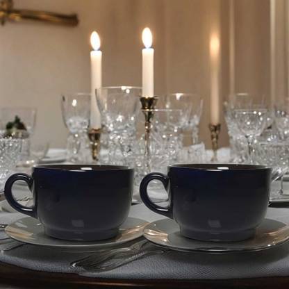 AaptiCrafts Set of 2 Ceramic coffee mug set for gifting, coffee cup set for daily use Ceramic Coffee Mug