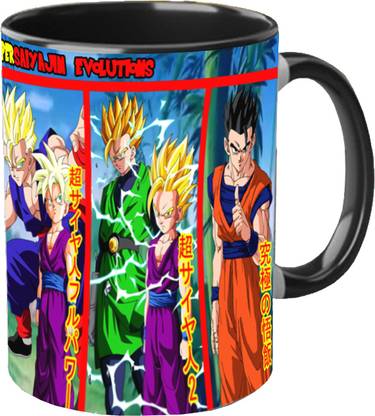 CHARMING Super Saiyan Goku Anime Printed Three Tone Black Coffee Ceramic Coffee Mug