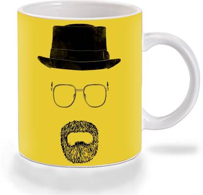 Mooch Wale Breaking Bad walter black yellow background Ceramic Ceramic Coffee Mug