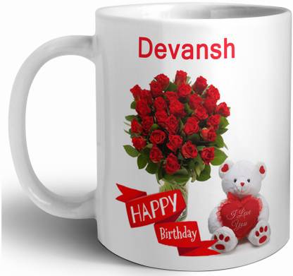 P89M Happy Birthday Devansh Name Printed Ceramic Coffee Ceramic Coffee Mug