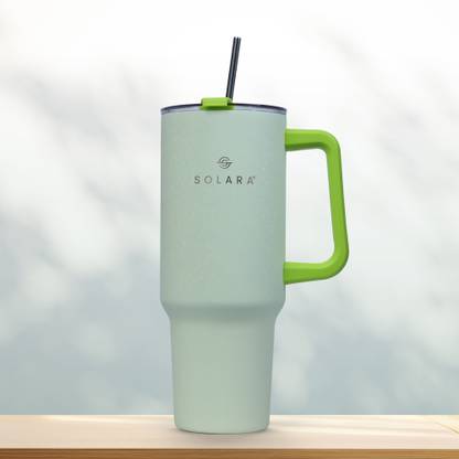 Solara Elixir Insulated with Lid and Straw, Hot & Cold, Office,Travel, Gym, Lemon Drop Stainless Steel Tumbler