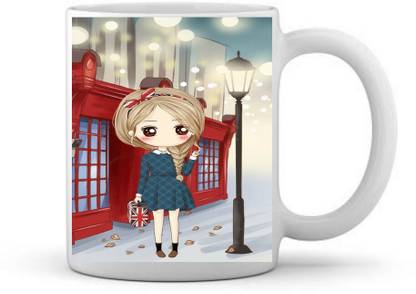 Krftvellys COLL GIRL IN MARKET Ceramic Coffee Mug