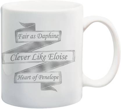 craft maniacs BRIDGERTON FAIR AS DAPHINE 330 ML WHITE MUG Ceramic Coffee Mug