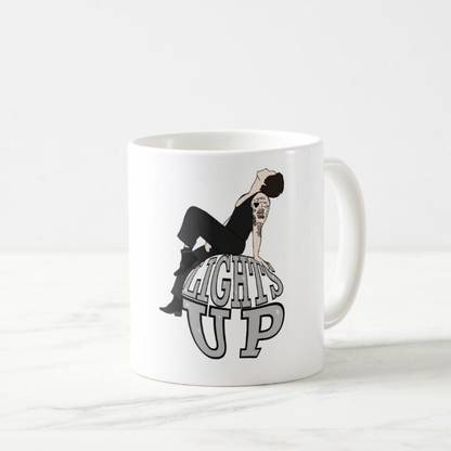 craft maniacs HARRY STYLES LIGHTS UP 330 ML WHITE MUG FOR HARRY STYLE LOVERS Ceramic Coffee Mug