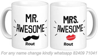 Exocticaa Rout Wifey Husband Couple Surname Romantic Love Anniversary Gift 02 Ceramic Coffee Mug