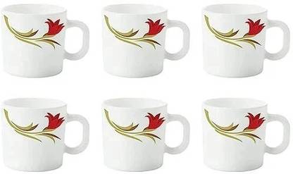 BOROSIL 6N 18CL REDLILY MUG SET Opalware Coffee Mug
