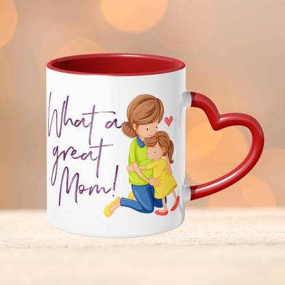 MAKRANA ART AND CRAFT Mothers day Gift for Mom, Mother Birthday Gift -Red HM-380 Ceramic Coffee Mug