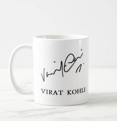 TheWhoop VIRAT KOHLI Signature Design Ceramic/Cup ( 350 ml) Ceramic Coffee Mug